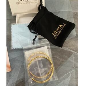 NWT Silvora Sterling Silver Gold Hoop Earrings
